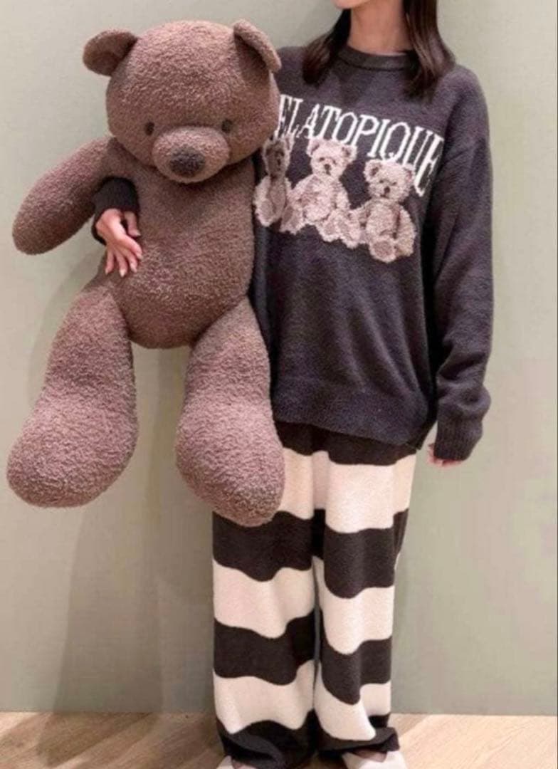 m*k様 ジェラートピケ モチーフジャガードプルオーバー＆ボーダーロングパンツ