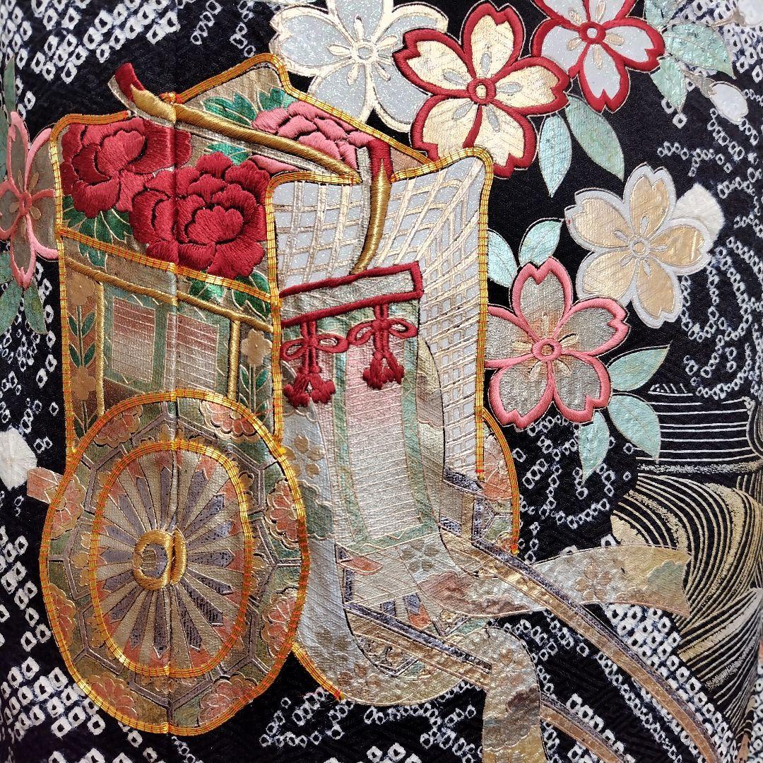 振袖フルセット(8点)・成人式・総絞り・本絞り・金駒刺繍・金彩加工・高級手縫い