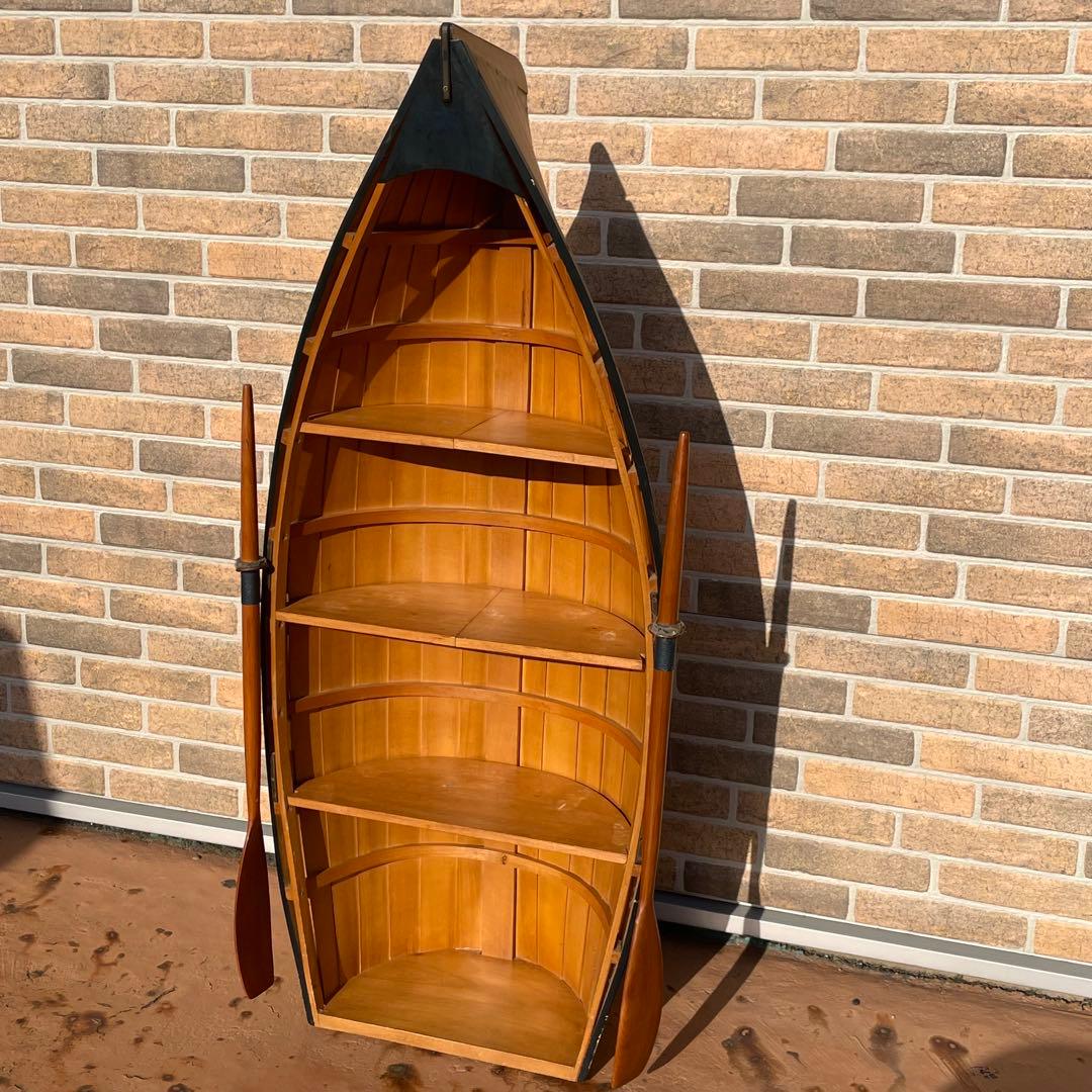 アメリカン　舟型　ボート型シェルフ！オール付き！カフェやマリンショップ！