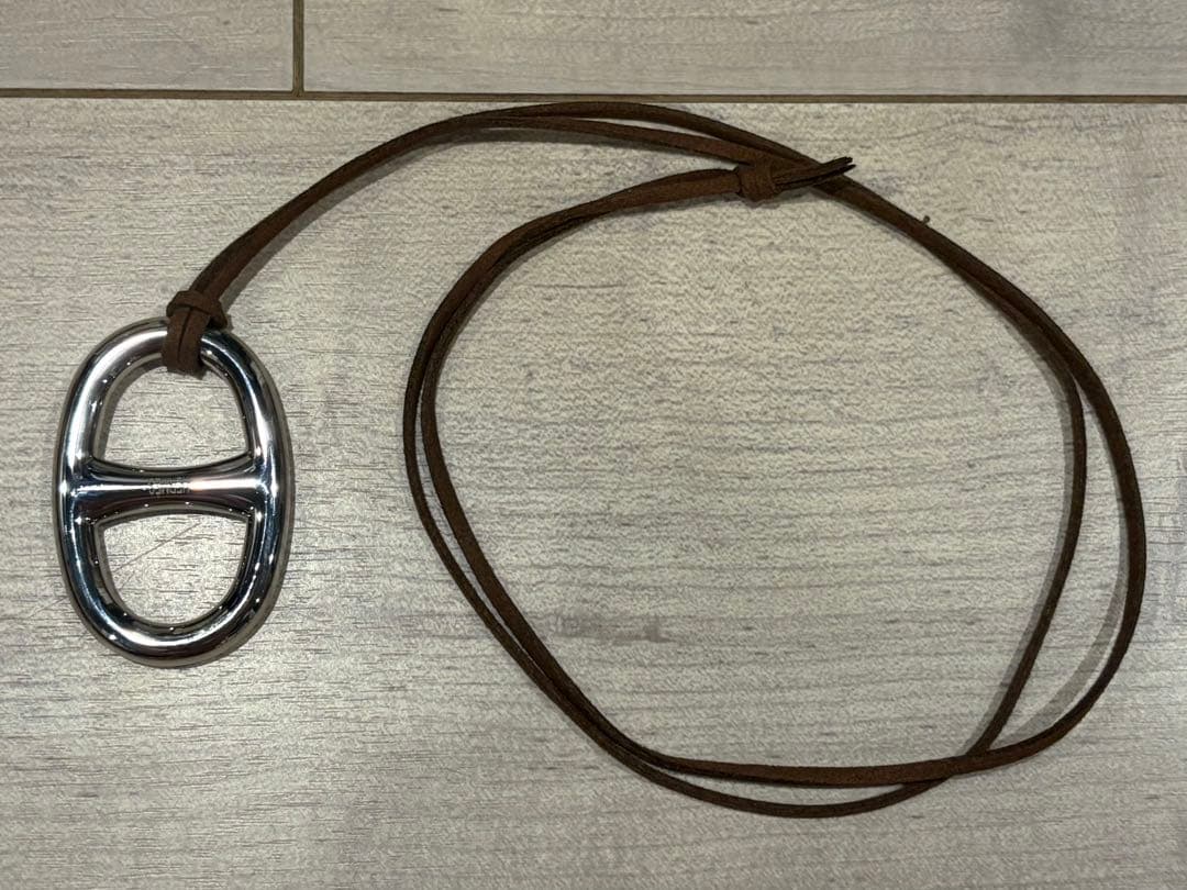 エルメス　シェーヌダンクル　スカーフリング　シルバー　ネックレス