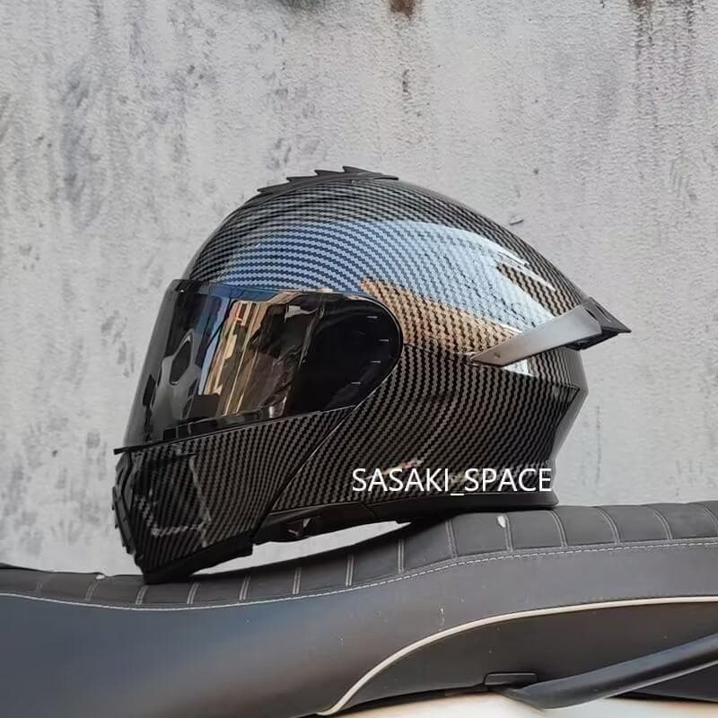 ダブルシールド　フルフェイスヘルメット　カーボン柄　XLサイズ　＋クリア