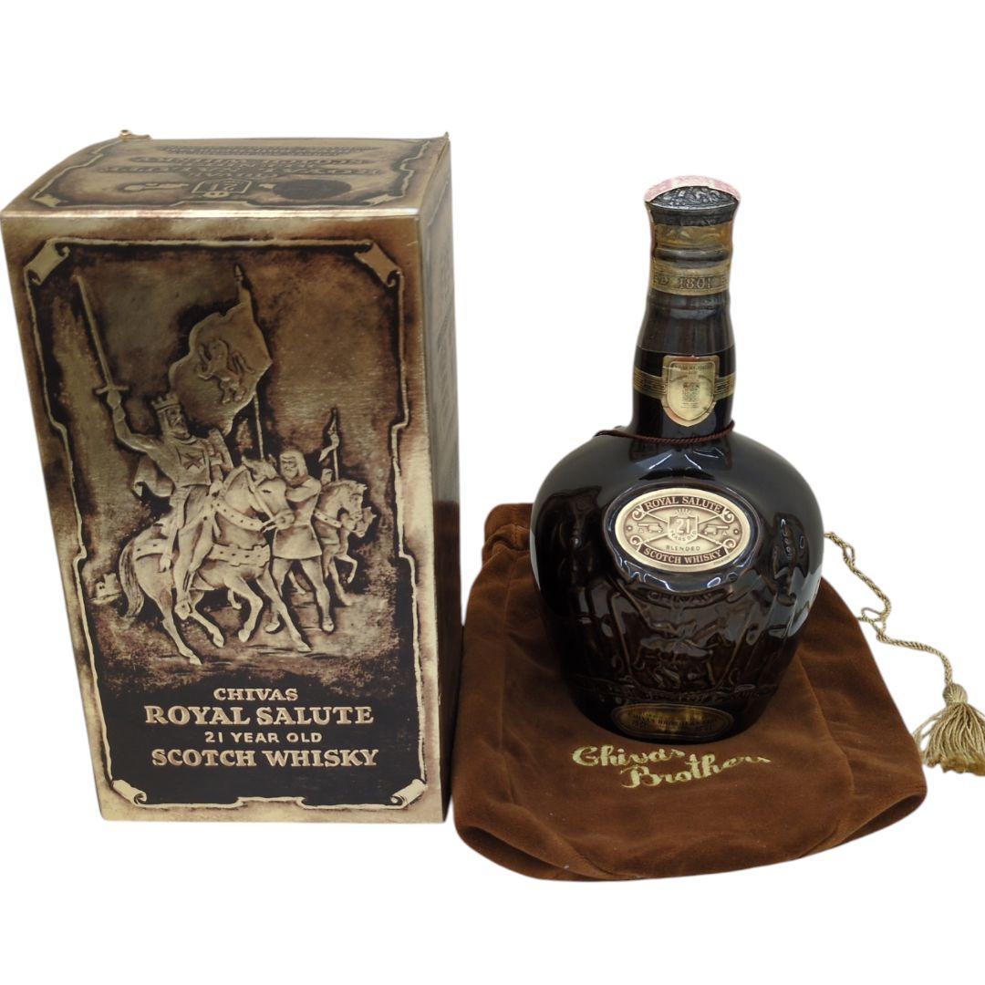 [未開栓]  SALUTE ロイヤルサルート 21年 茶 陶器ボトル