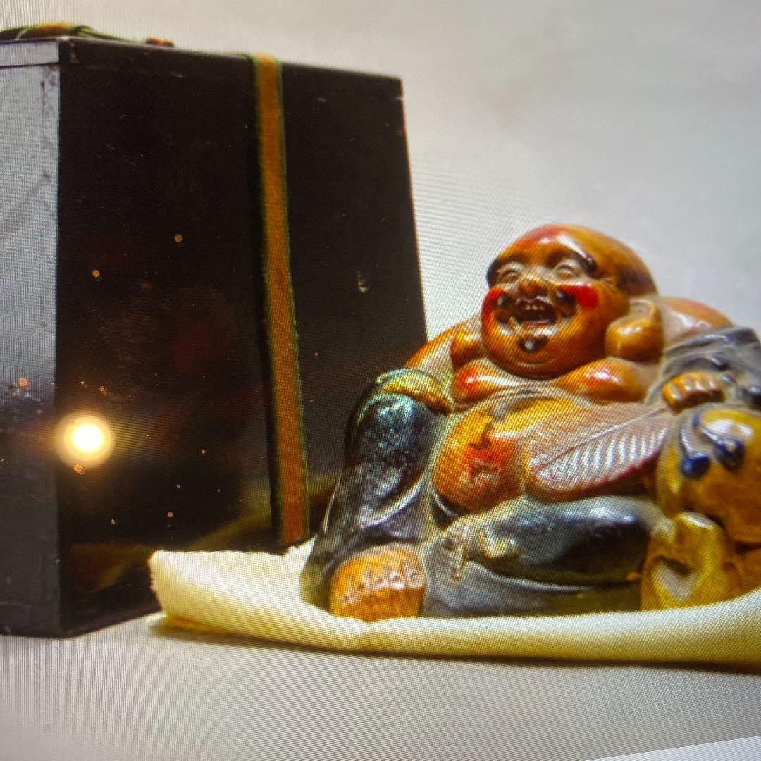 古陶彩色　備前　布袋　時代