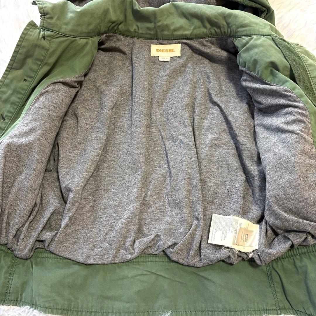 良品✨Y2K ディーゼル ショート丈 フードパーカー カーキ ジャケット