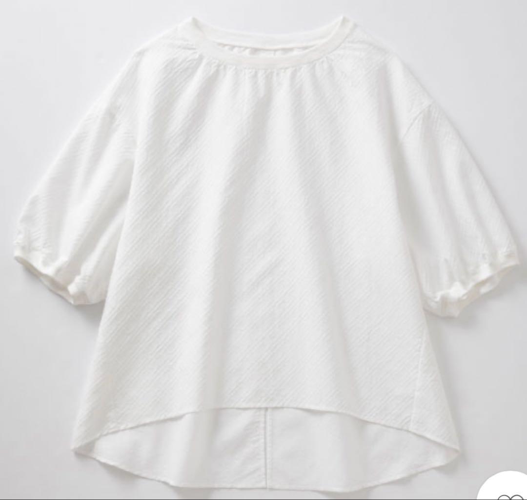 中川政七商店　ジャカード織のプルオーバー　ホワイト　ブラウス　白　新品