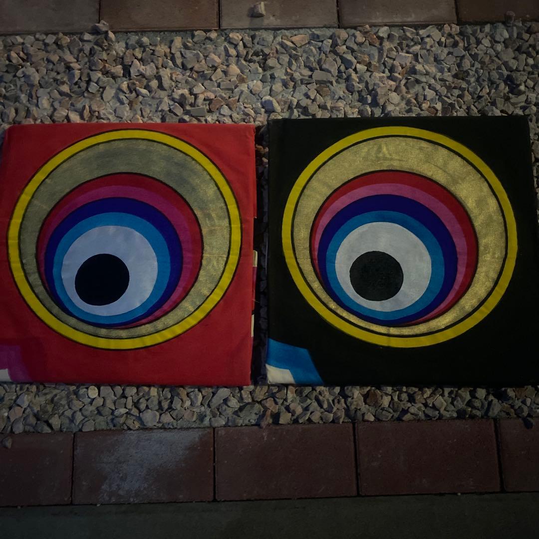 埼玉県加須市手書き本染布地5m レトロ円形模様 鯉のぼり