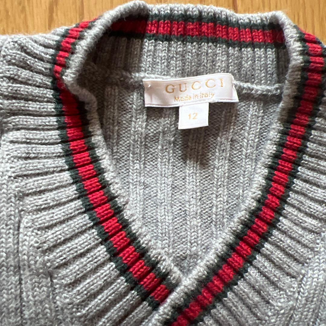 Gucci チルドレングレー 長袖セーター ウール100%12サイズ