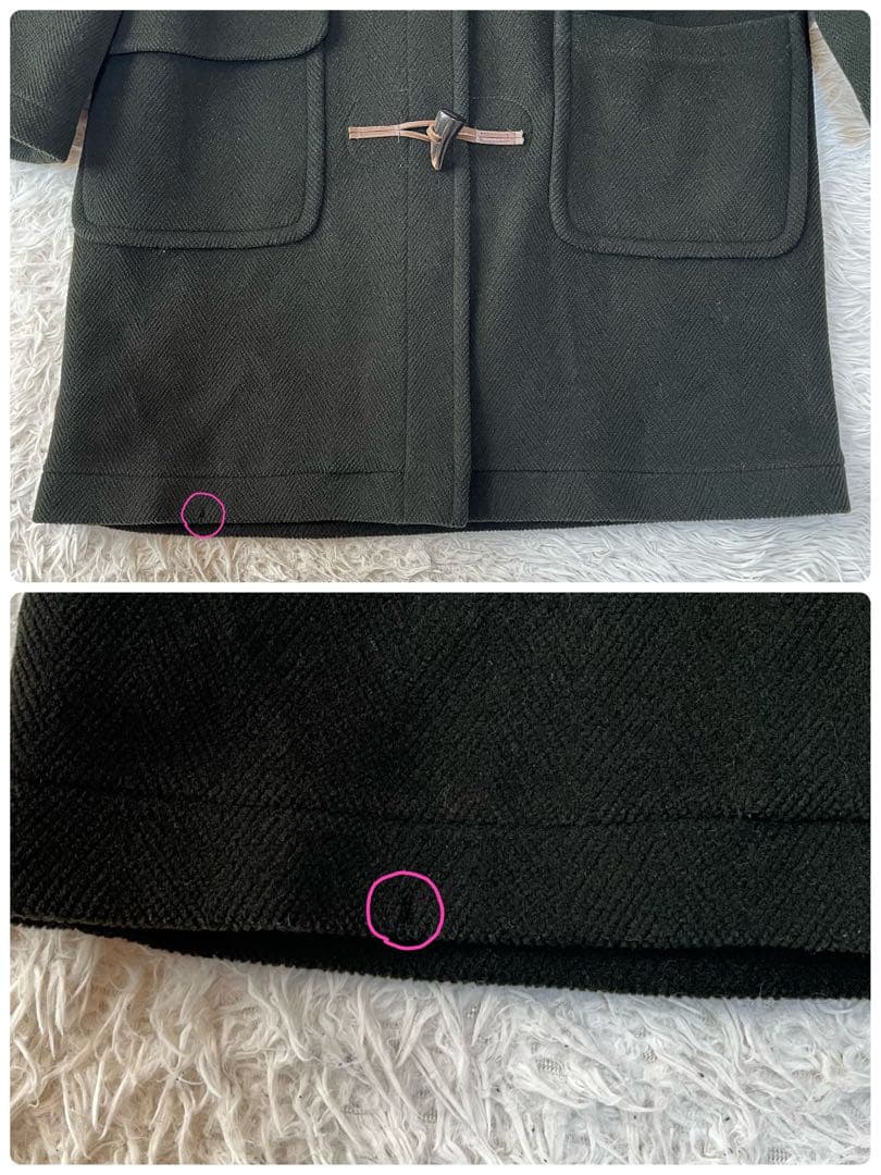 【美品】希少　グレンフェル　ヘリンボーン　ウール　ロング　ダッフルコート