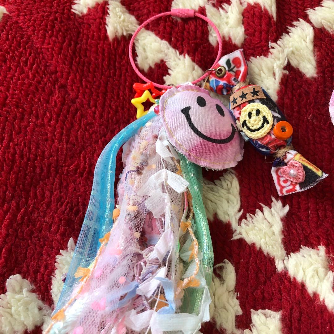 Ｙ...Ｋ Ｃ　ニコちゃんクッションキーホルダー　ハンドメイド