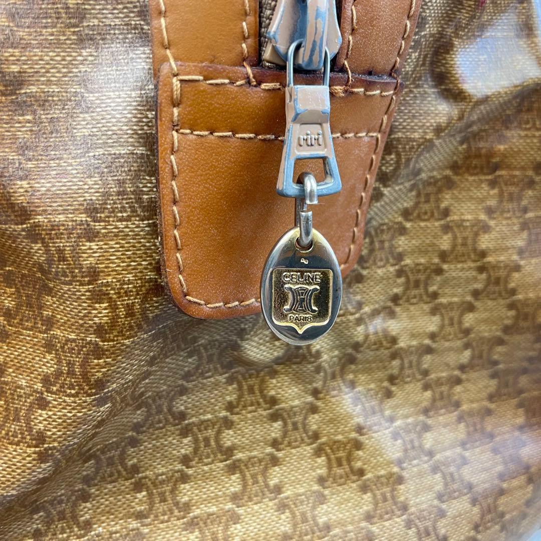セリーヌ　ボストンバッグ　マカダム柄　ヴィンテージ　レザー　CELINE