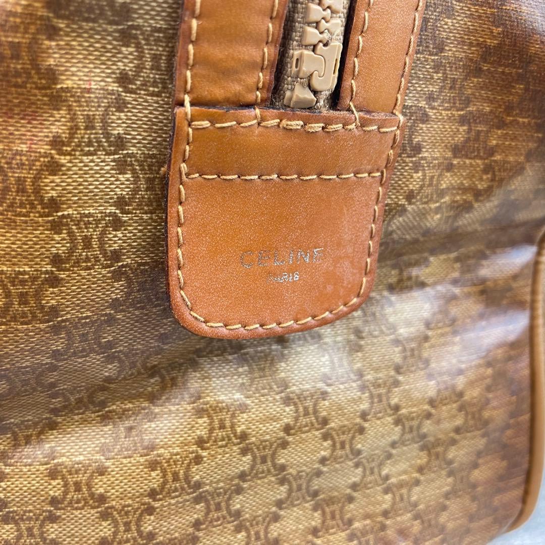 セリーヌ　ボストンバッグ　マカダム柄　ヴィンテージ　レザー　CELINE
