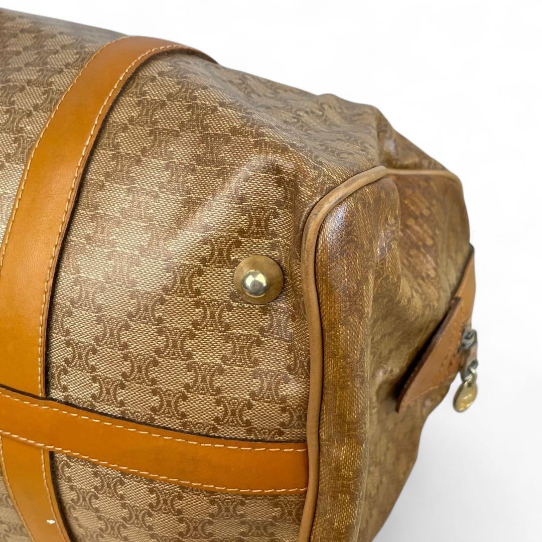 セリーヌ　ボストンバッグ　マカダム柄　ヴィンテージ　レザー　CELINE