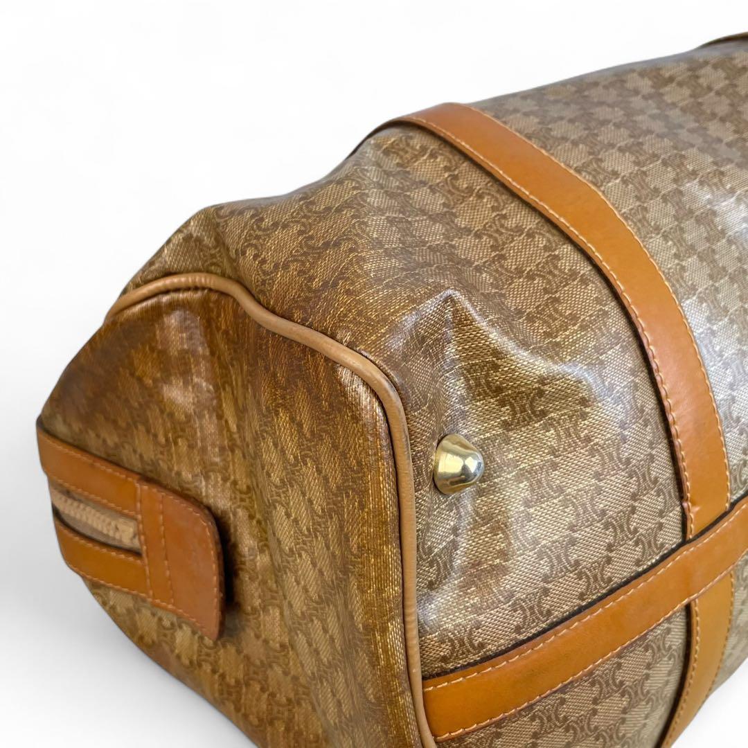 セリーヌ　ボストンバッグ　マカダム柄　ヴィンテージ　レザー　CELINE