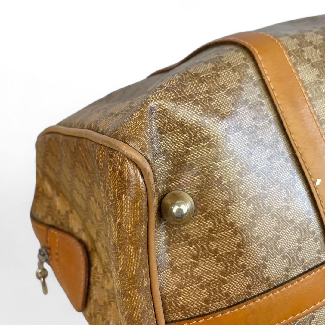 セリーヌ　ボストンバッグ　マカダム柄　ヴィンテージ　レザー　CELINE