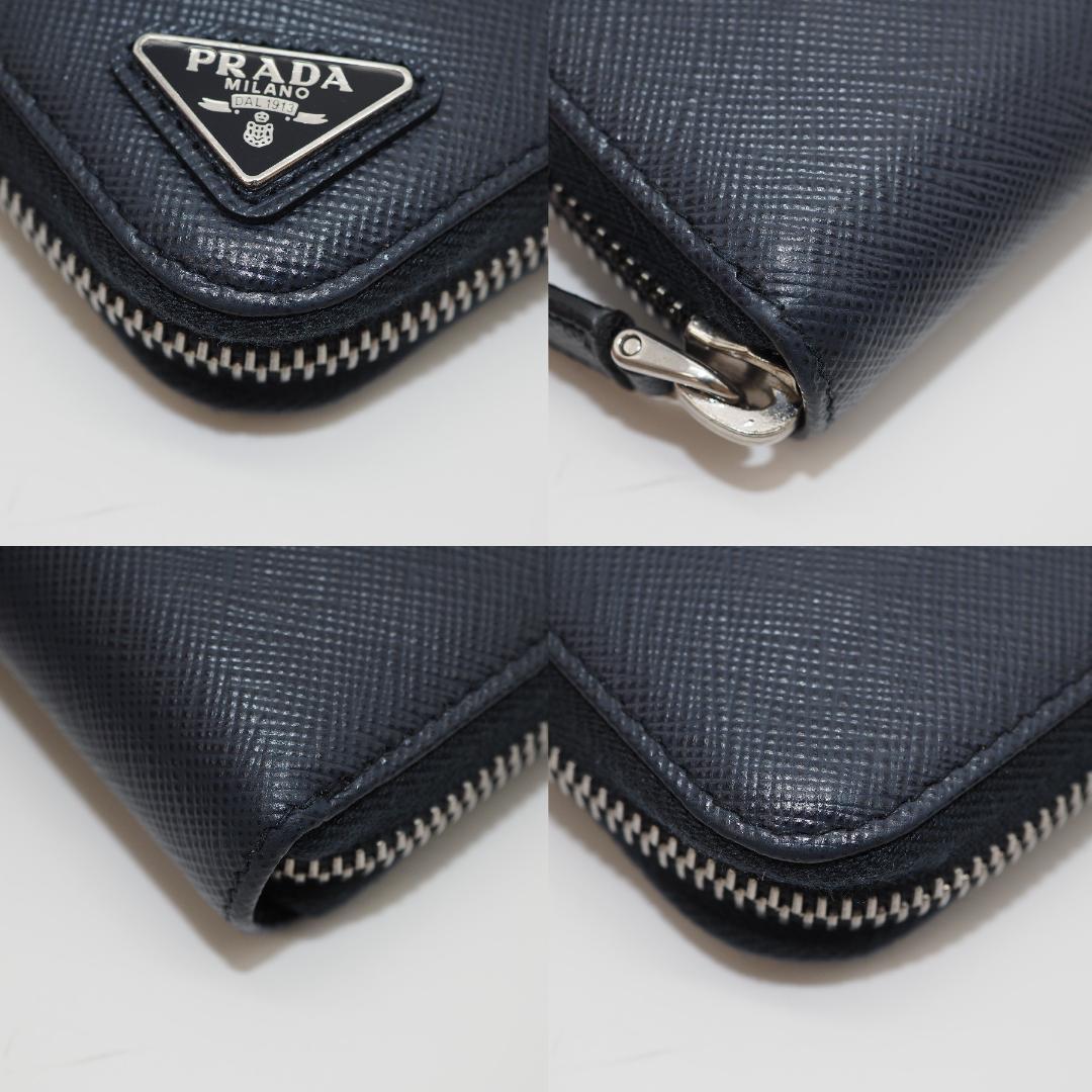 【美品】PRADA プラダ サフィアーノ ラウンドファスナー 長財布 RFID
