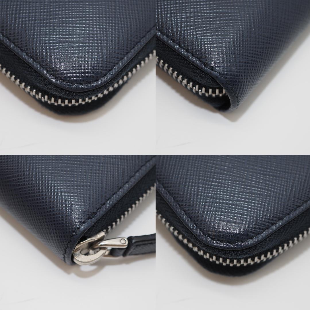 【美品】PRADA プラダ サフィアーノ ラウンドファスナー 長財布 RFID