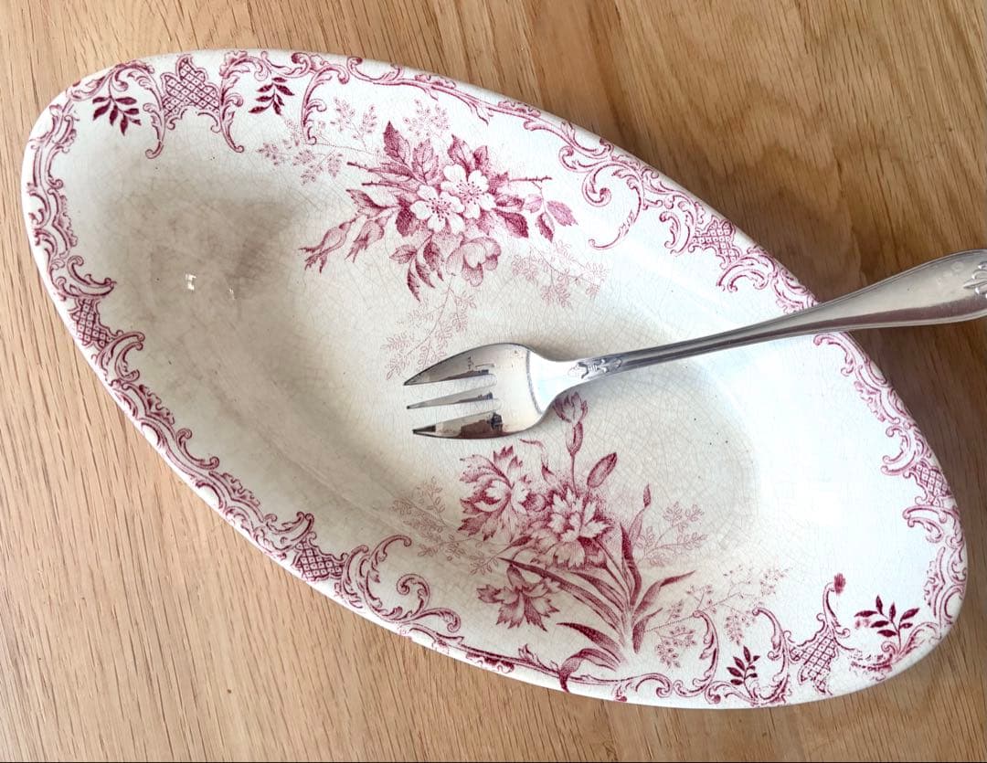 フランスアンティーク ラヴィエ ショワジールロワ窯 プレート FLOREAL