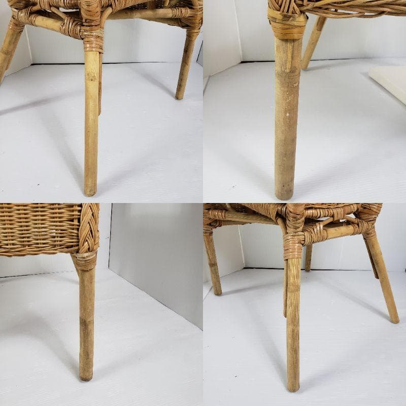 【数日セール】IKEA イケア ラタンチェア 籐 アーゲン クッション付き