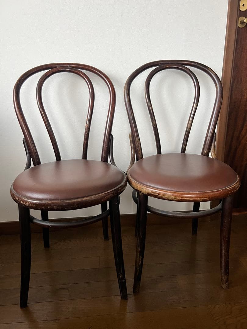 【アンティークチェア】希少 2脚セット チェコスロバキア製 レトロ モダン