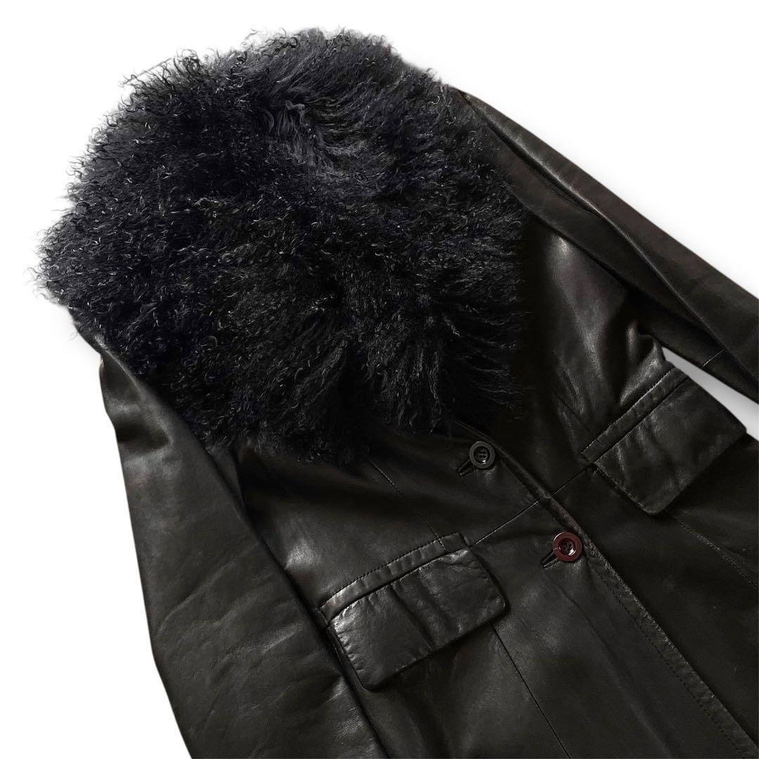 ジャケット・アウター 00s Faux fur collar leather coat