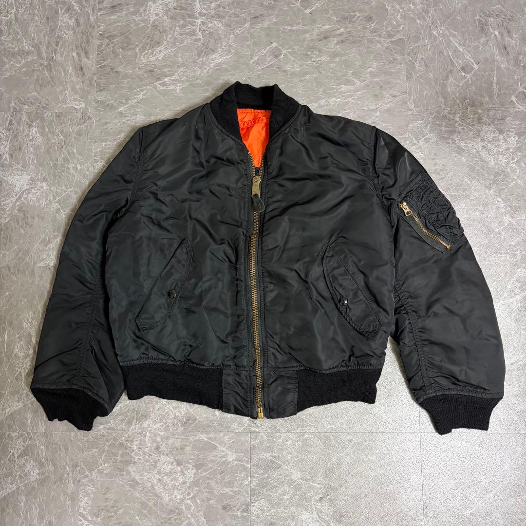 ALPHA VINTAGE MA-1 USA製　ブラック　フライトジャケット