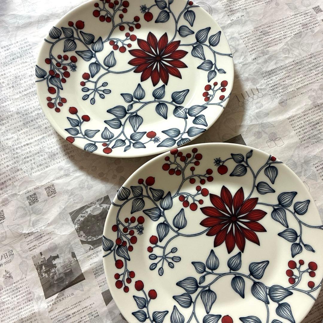 アラビア ルノ フロストベリー オーバルプレート25cm2枚セット