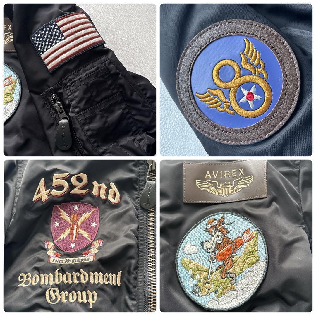 【人気】AVIREX MA-1 452nd SQUADRON　フライトジャケット