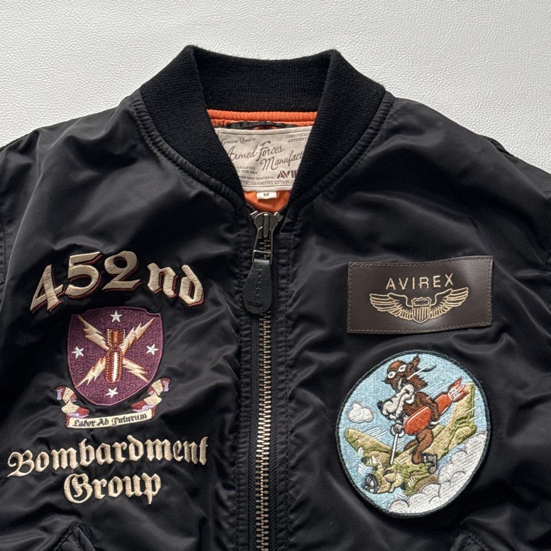 【人気】AVIREX MA-1 452nd SQUADRON　フライトジャケット