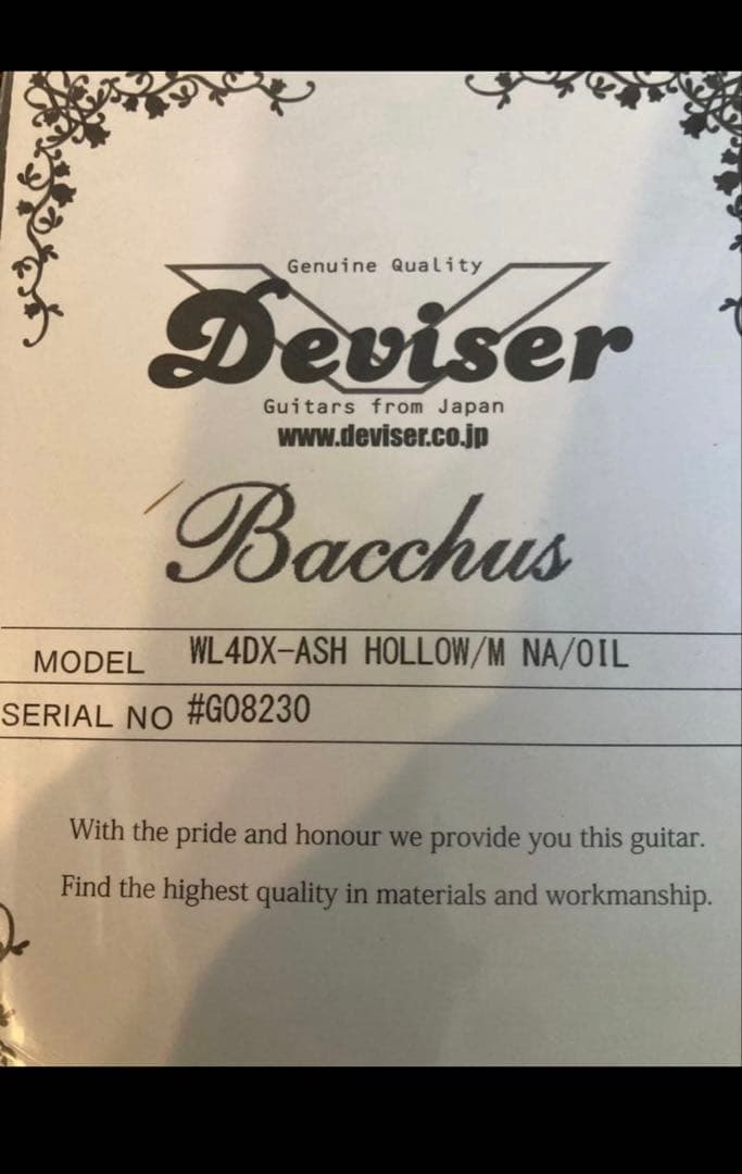 ずんだ　　希少！Bacchus エレキベース アッシュ　ホロウボディ