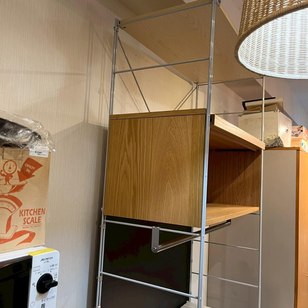 【 廃盤 】 無印良品 ステンレス ユニットシェルフ オーク材 フラップ扉