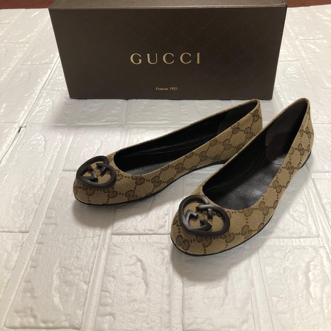 専用です♪ 新品★グッチGGキャンバス　フラットシューズ　35.5cm 箱付き