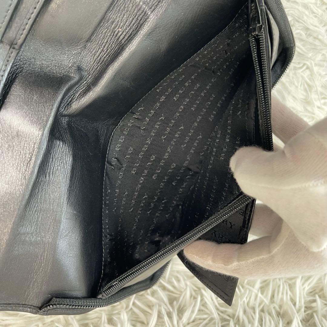 美品✨BURBERRY トラベルケース クラッチバッグ 小銭入 札入 長財布 黒