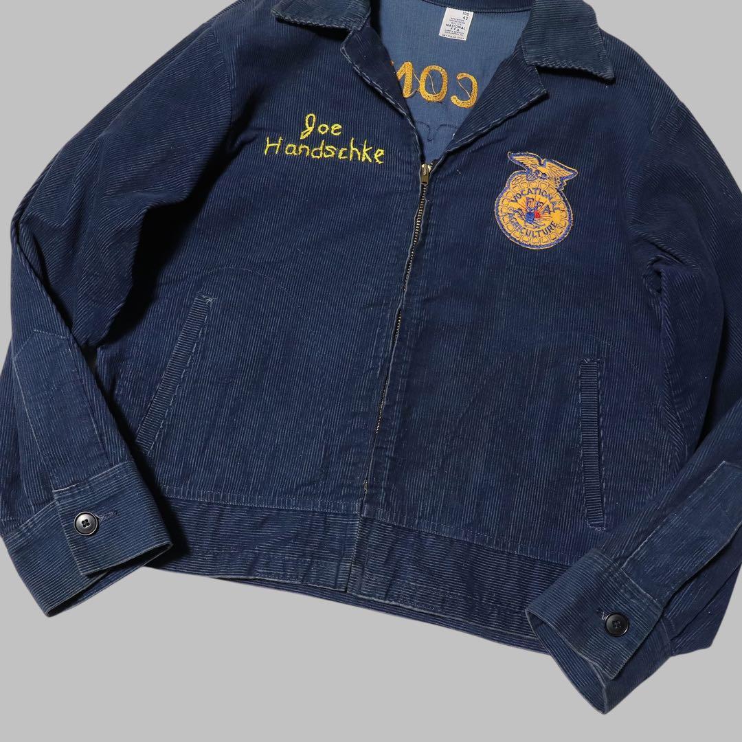 80s★FFA★ファーマーズジャケット★刺繍 ワッペン★USA製★短丈★L★42