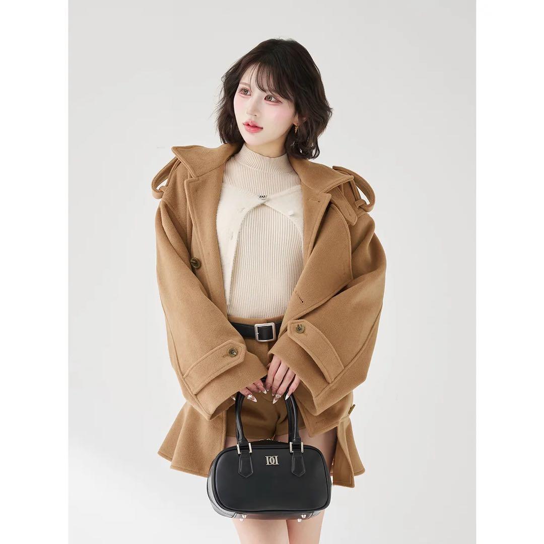 新品タグ付 ダーリッチ ドロップショルダージャケットコート FL キャメル