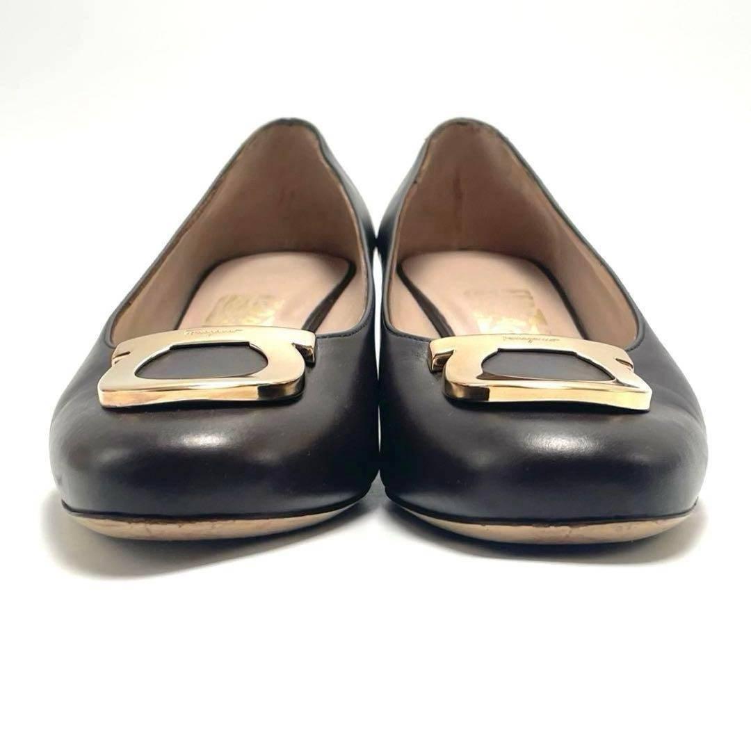 最終価格 Ferragamo フェラガモ ガンチーニ カーフ レザー パンプス