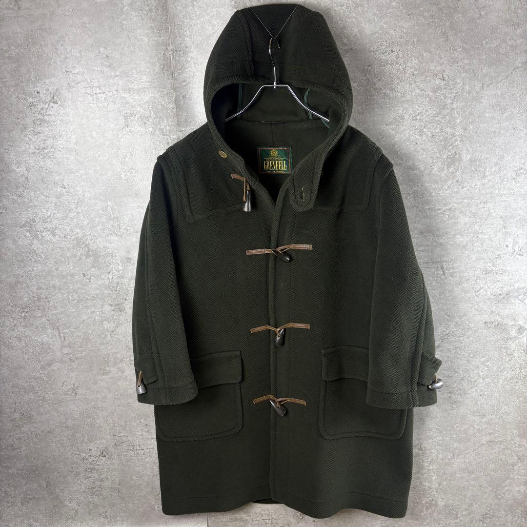 グレンフェル　90s GRENFELL　ダッフルコート WOOL カーキ　38
