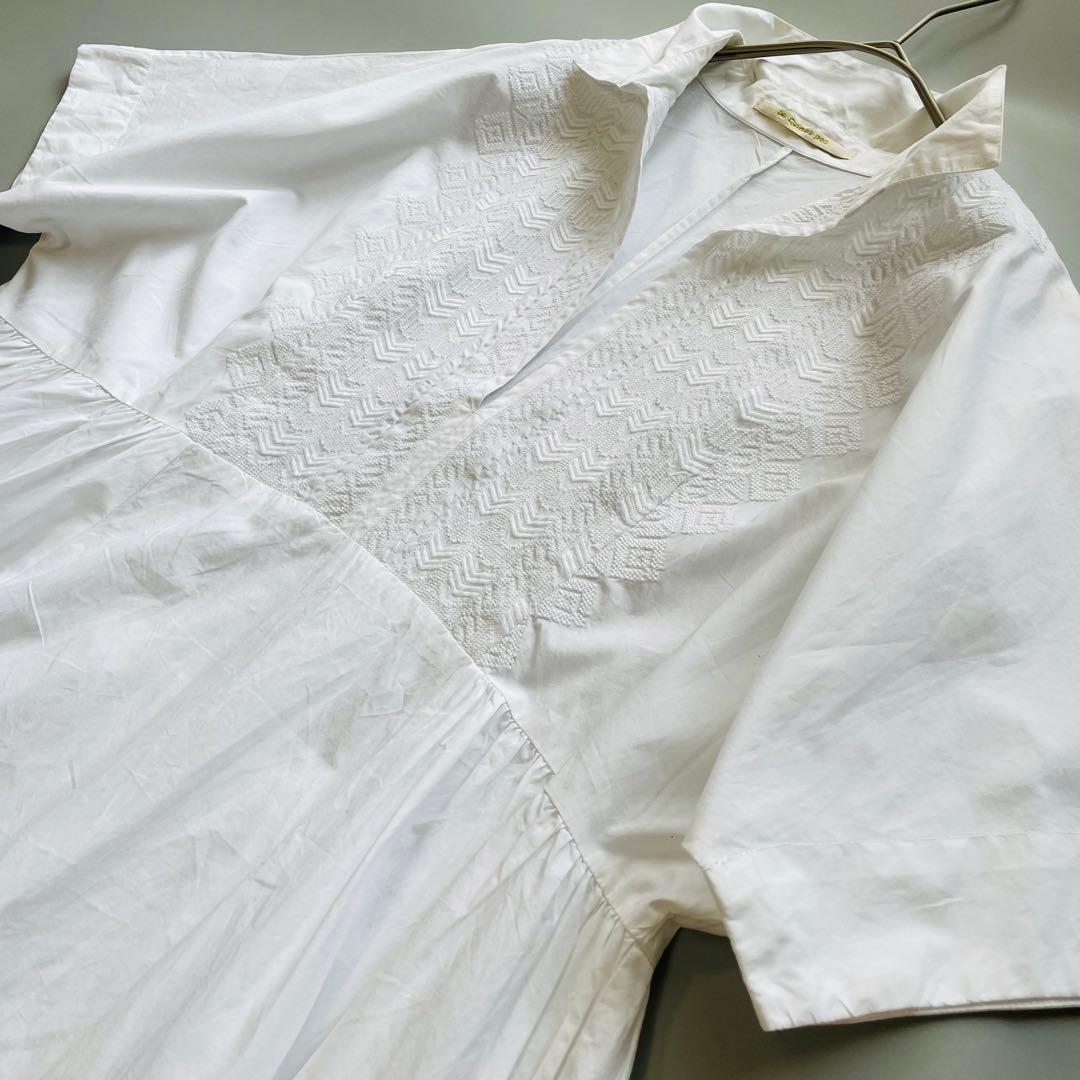 2023SS✨ヌキテパ POPLIN EMB SLEEVE DRESS 刺繍