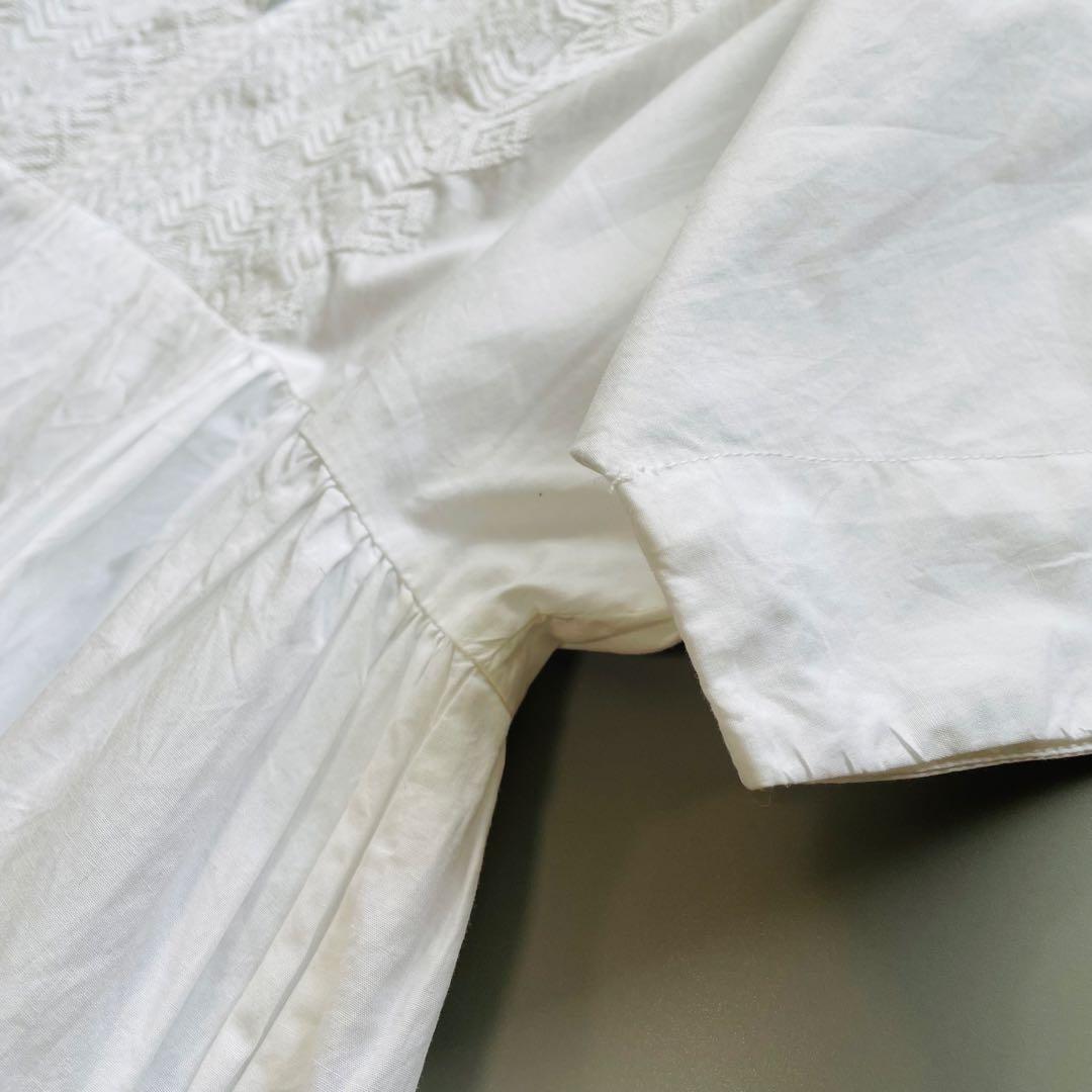 2023SS✨ヌキテパ POPLIN EMB SLEEVE DRESS 刺繍