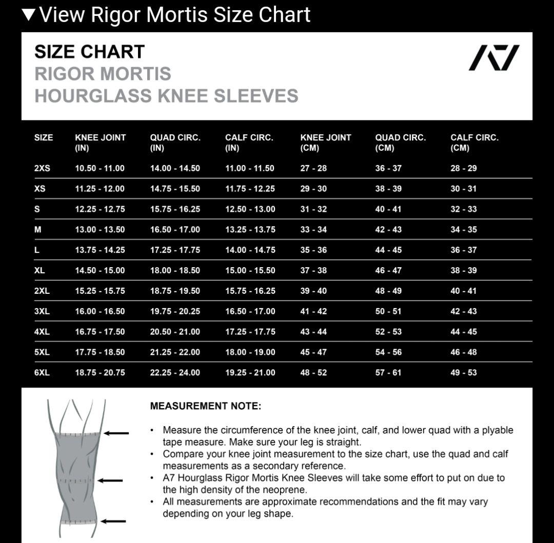 A7 パワーリフティングRigor Mortis　ニースリーブ 2XL 7mm厚