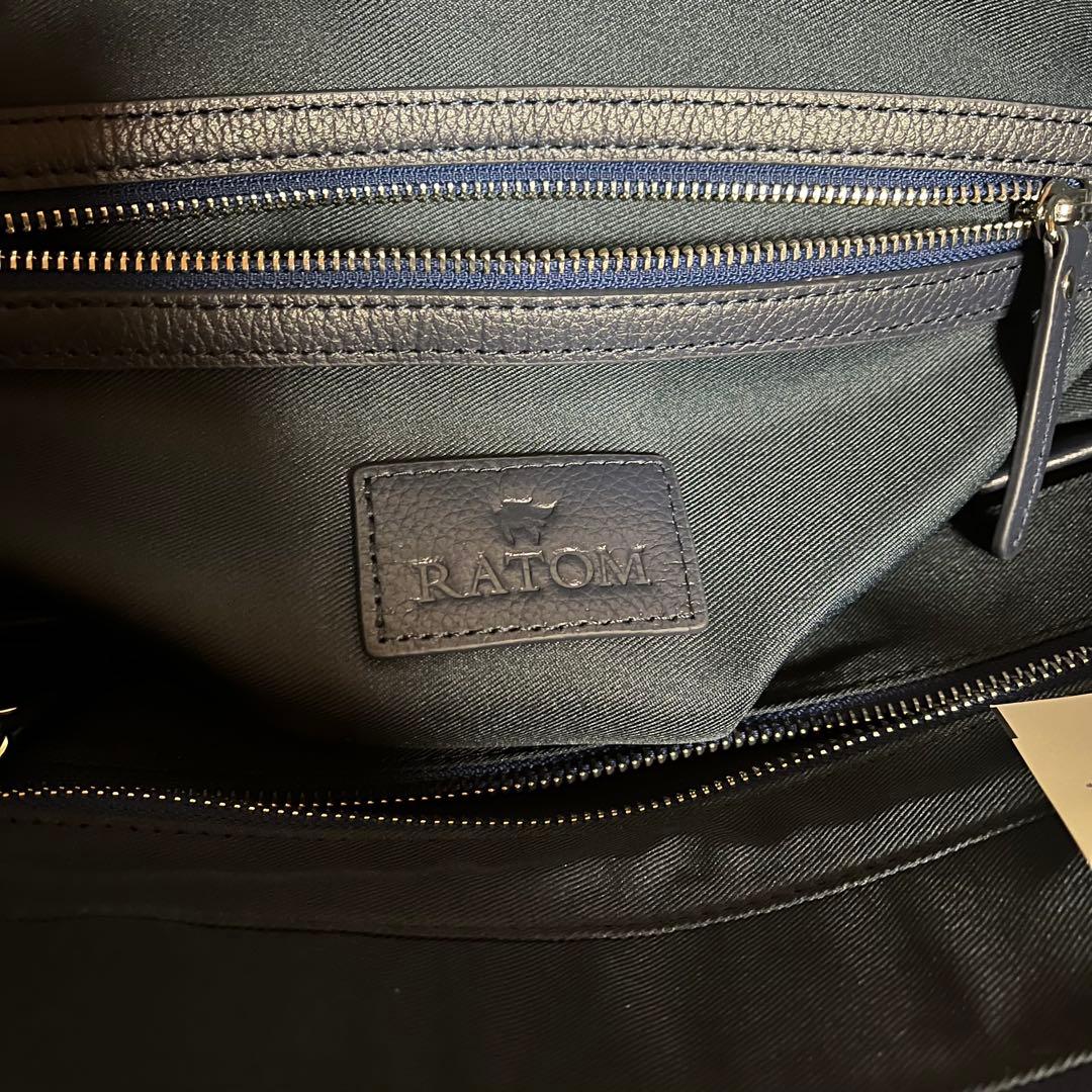 ラトム　RATOM レザー　トートバック　ネイビー