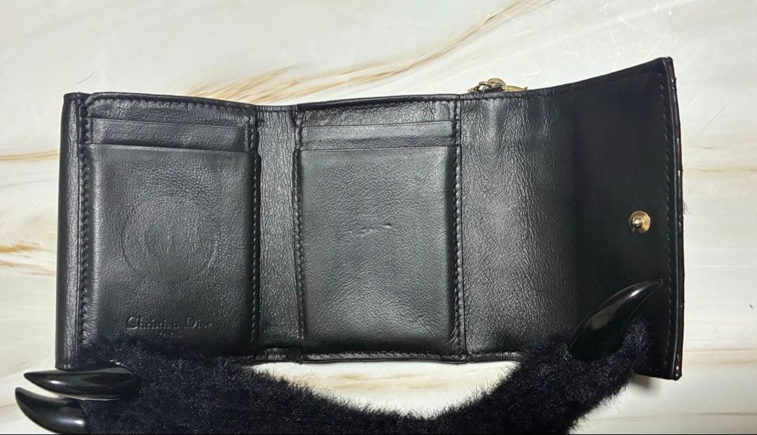Dior ロータスウォレット パテントカーフスキン 三つ折り財布