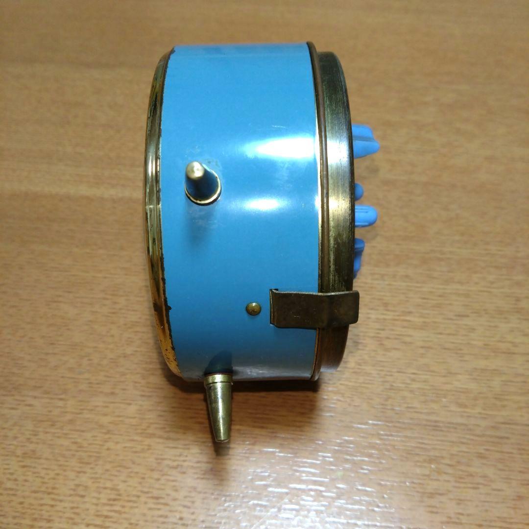 ◆昭和レトロ◆時代物◆ビンテージ◆精工舎◆目覚まし時計◆ゼンマイ式◆水色と金色
