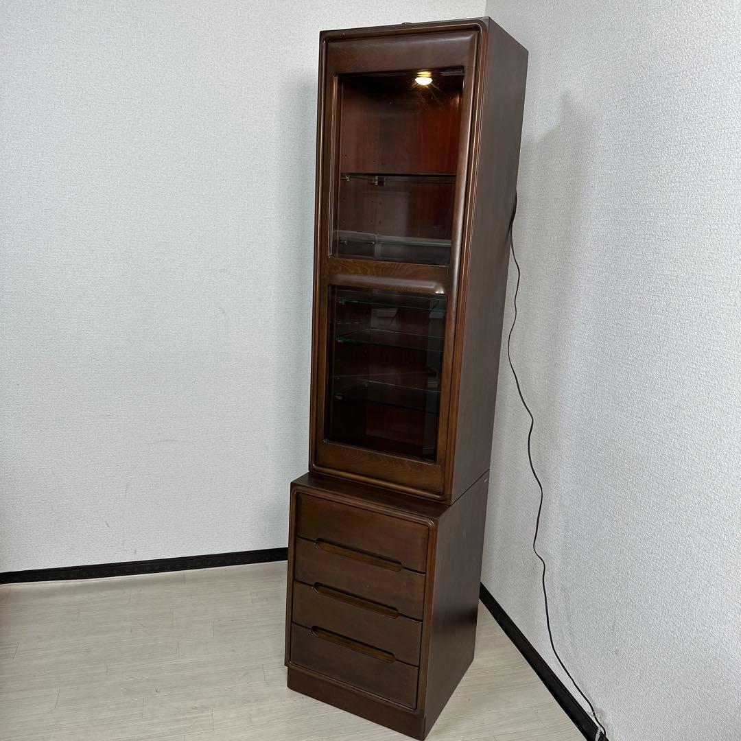 カリモク ドマーニ 希少品 飾り棚 キュリオケース キャビネット i4※