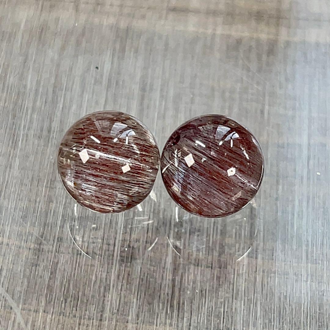 高品質　スーパーセブン　２粒　レピドクロサイトインクォーツ　ピンク色 5