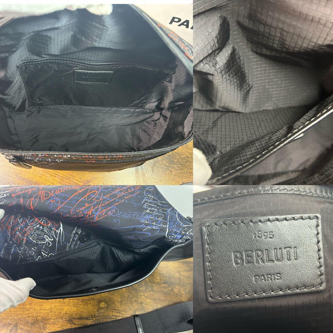 19SS限定　約36万円　美品　Berluti ボディバッグ　スクリット カリグ