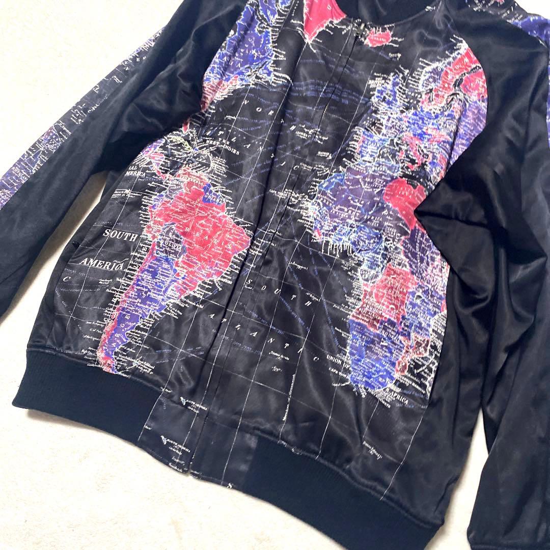 ✨LAD MUSICIAN ✨17AW 世界地図柄リバーシブルサテンスカジャン