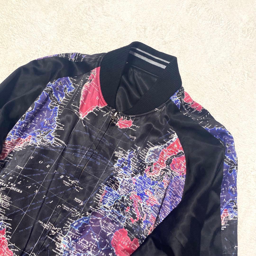 ✨LAD MUSICIAN ✨17AW 世界地図柄リバーシブルサテンスカジャン