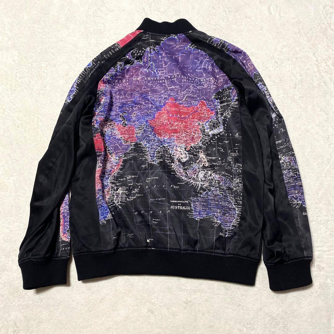 ✨LAD MUSICIAN ✨17AW 世界地図柄リバーシブルサテンスカジャン