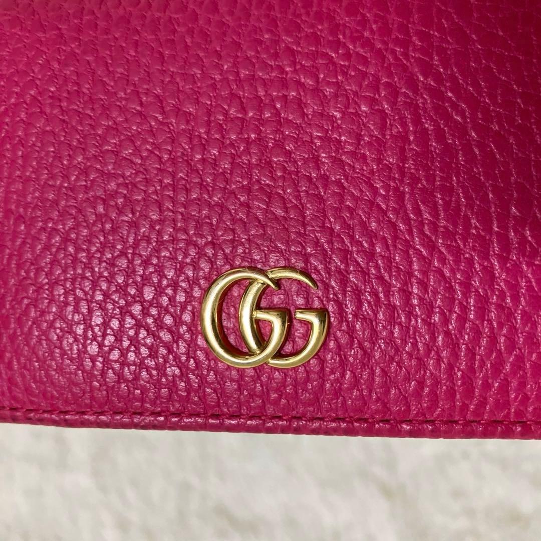 極美品✨ GUCCI 三つ折財布 コンパクトウォレット GGマーモント レザー