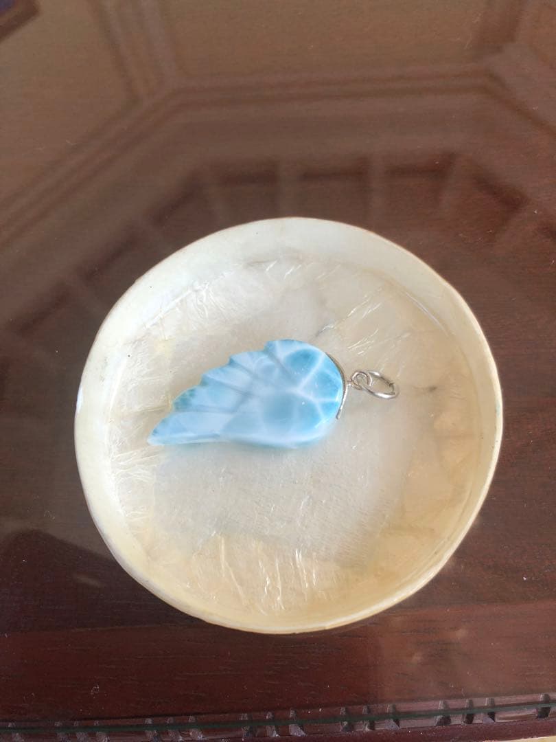 高品質　ラリマー　天使の羽　ペンダントトップ　ラリマーネックレス　チャーム